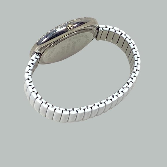 Geneva Platinum Womens Stretch White Band Round Rhinestone Face Colorful Numbers - Picture 4 of 9